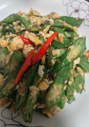 รูปของ กระเจี๊ยบเขียวผัดไข่