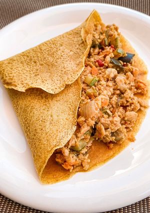Una foto de Creps vegetarianos