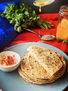 A picture of Ajwain Coriander Paratha.
