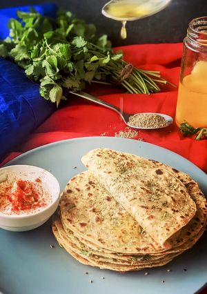 A picture of Ajwain Coriander Paratha.