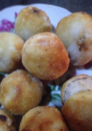 Hình của món Bánh bột gạo nhân chuối đường.
