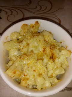 Una foto de Coliflor en salsa de queso gratinada