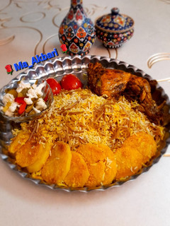 عکسی از دستور 🌱رشته پلو با مرغ زعفرونی