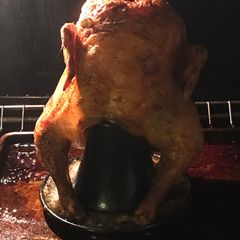 A picture of Beer Can Chicken.