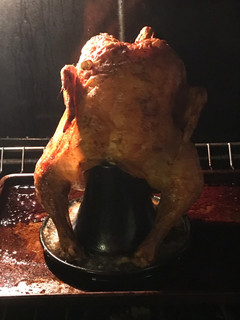 A picture of Beer Can Chicken.