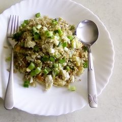 Egg fried rice A picture of Egg fried rice.