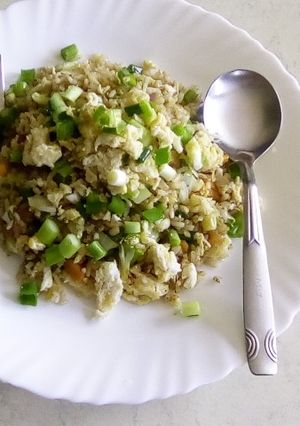 A picture of Egg fried rice.