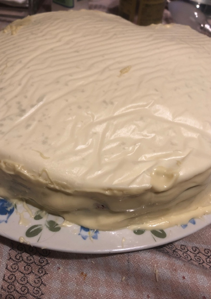 Una foto de 252. Tarta de chocolate blanco y fresa (postre)