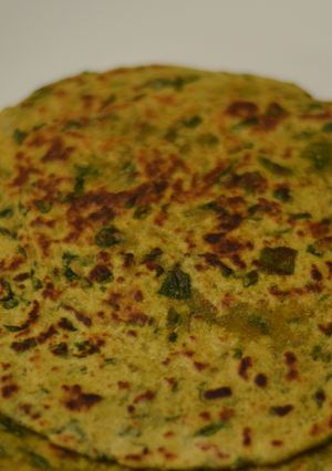 A picture of Methi (Fenugreek) Paratha.