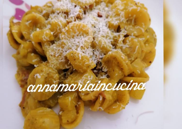 Recipe of Favorite Orecchiette con pancetta, patate e curcuma