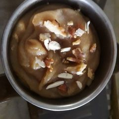 A picture of Besan or wheat flour ka halwa.