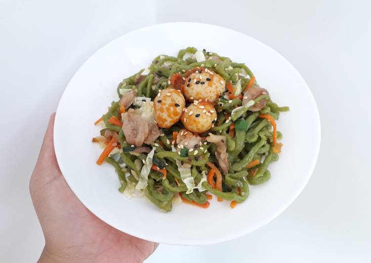 Mie Bayam Homemade Tanpa Penggiling