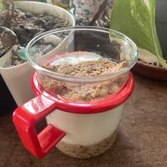 Una foto de DESAYUNO RAPIDÍSIMO tipo Tiramisú SALUDABLE ❤️‍🩹