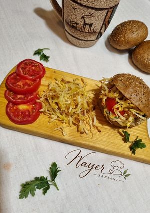 عکسی از دستور ساندویچ مرغ و بادمجان