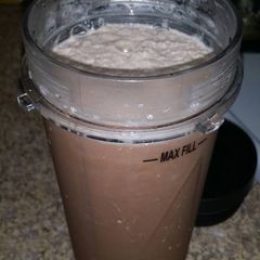 A picture of Homemade chocolate milk (or chocolate milk shake).