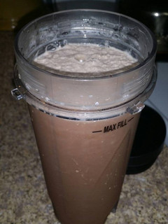 A picture of Homemade chocolate milk (or chocolate milk shake).