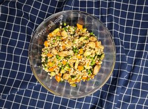 Foto di Insalata misto di cereali con pollo