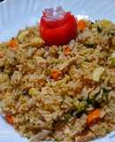 Zero oil vegetable rice with zero oil green paneer raita