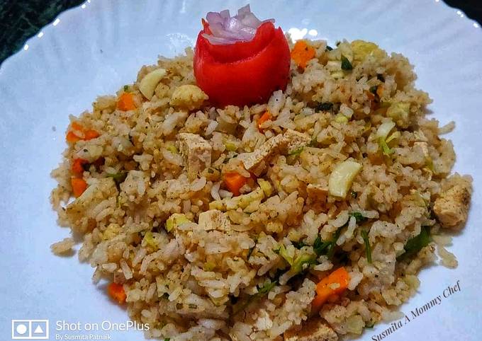 Recipe of Eric Ripert Zero oil vegetable rice with zero oil green paneer raita