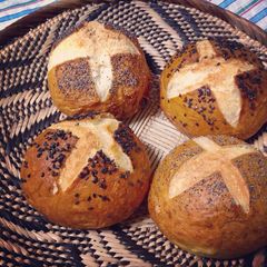 A picture of Laugensemmel: German Pretzel Rolls (No Lye version).