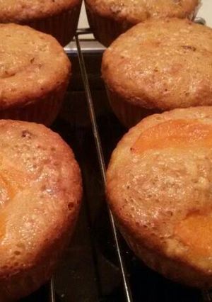 Barackos, zabpelyhes muffin recept fotója