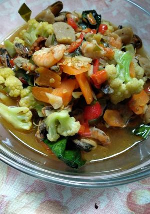 Foto resep Seafood Kuah Sayur Mercon #5resepterbaruku