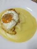 Huevo pochado sobre parmenter de patata