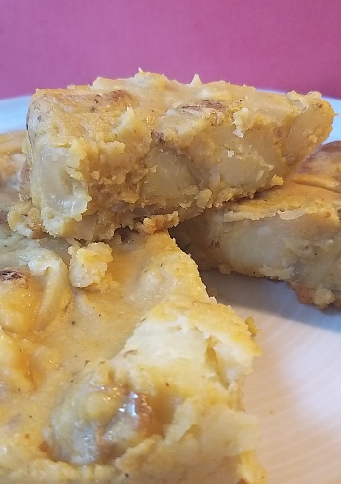 Una foto de Tortilla de papas al curry (sin huevo)