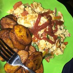 A picture of Dodo and scrambles eggs.