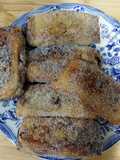 Rollos de torrijas con chocolate