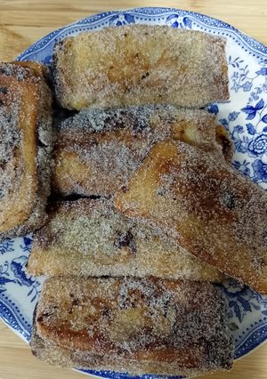 Una foto de Rollos de torrijas con chocolate