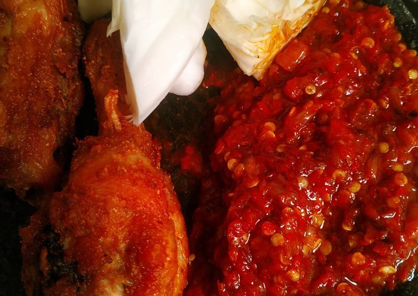 Sambel pecel ayam ala warung tenda