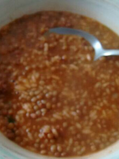 Una foto de Lentejas con arroz y chorizo.ॐ