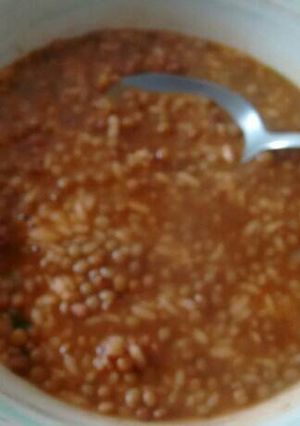 Una foto de Lentejas con arroz y chorizo.ॐ