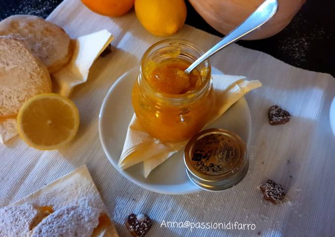 Come a Fai Fatto in casa super veloce Composta di zucca, arancia,limone e zenzero