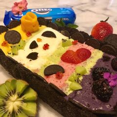 A picture of Tropical oreo ice cream tart.