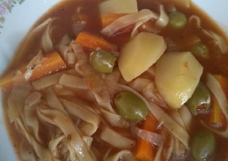 Macarrão com legumes na pressão