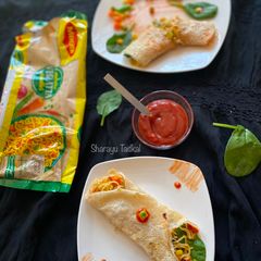 A picture of Dosa noodle wrap.