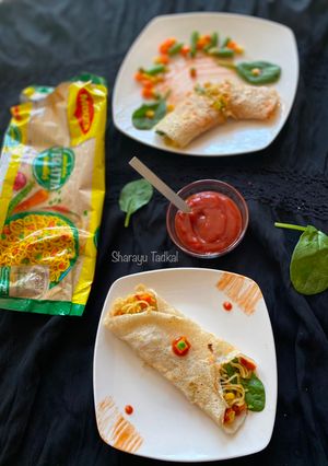 A picture of Dosa noodle wrap.