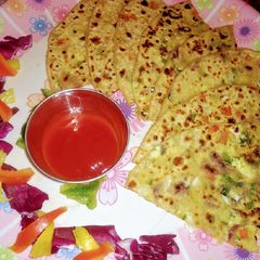 A picture of Mix vegetable stuff paratha.
