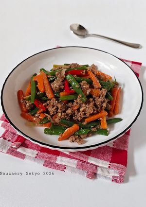 Foto resep Tumis Wortel Buncis Daging Giling