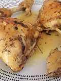 Pollo cocinado en su propio jugo