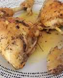 Pollo cocinado en su propio jugo