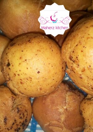 A picture of Chocolate stuffed Puff Puff🍫🍩.
