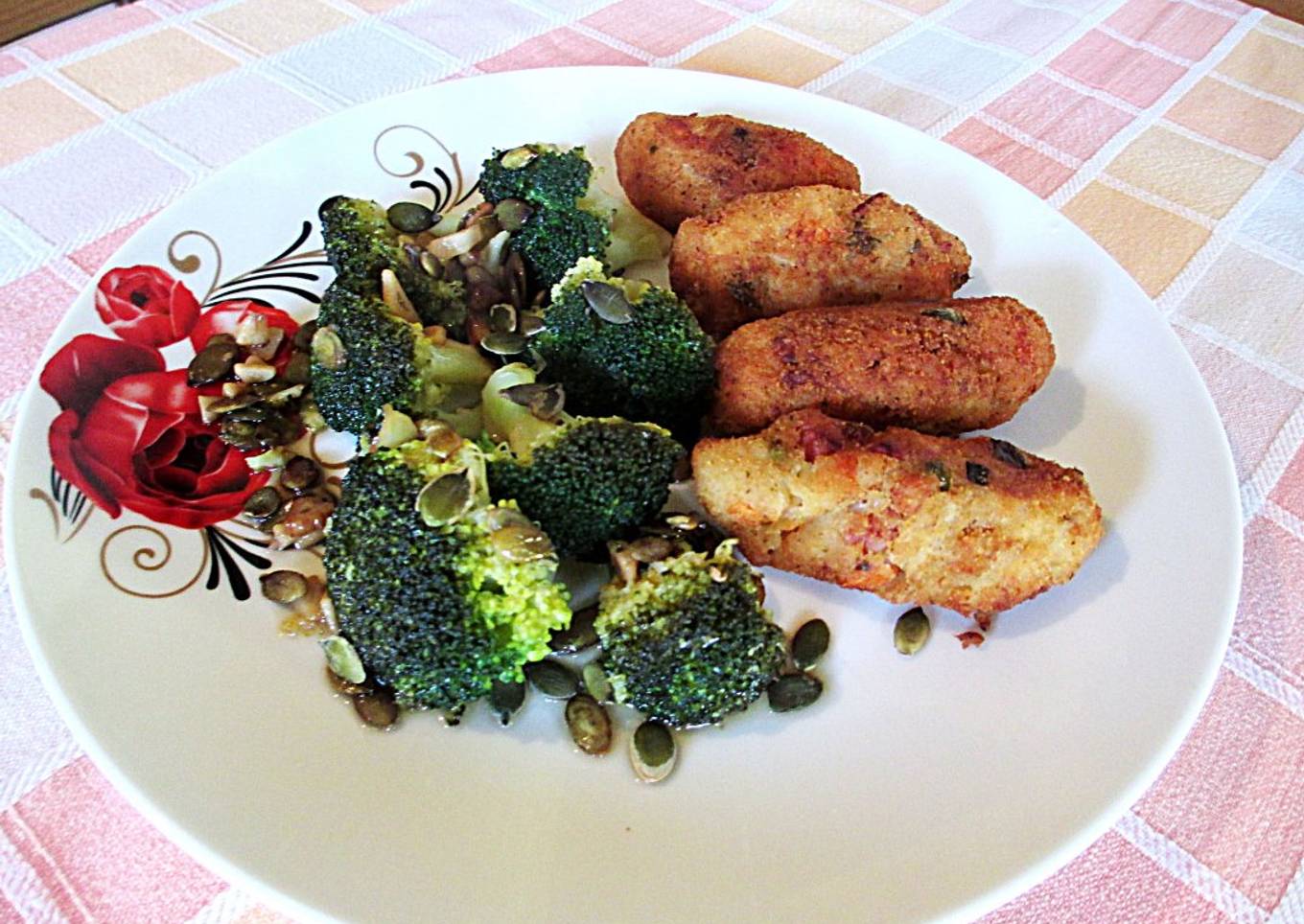 Croquetas de jamón dulce con brócoli