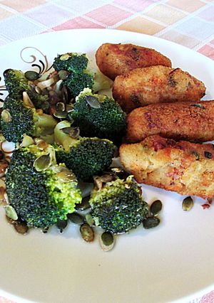 Foto principal de Croquetas de jamón dulce con brócoli