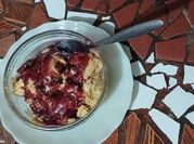 Una foto de crema de lucuma