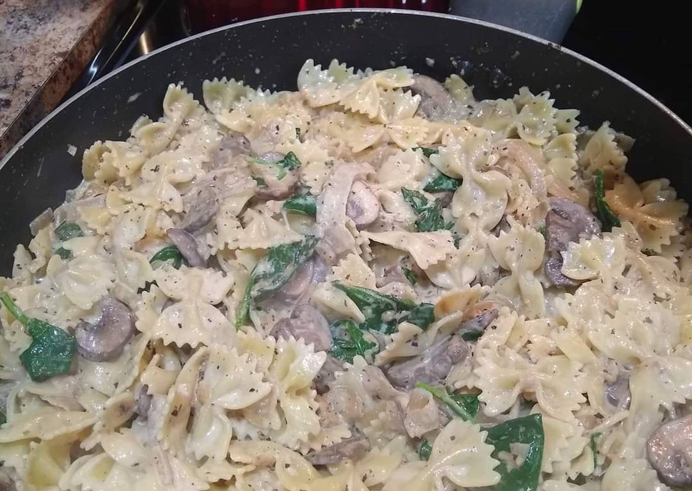 Lacto vegetarian mushroom pasta