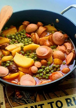 Zöldborsós paprikás krumpli recept fotója