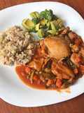 Pollo con setas y verdurita
